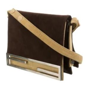 FENDI Suede Bicolor Shoulder Bag